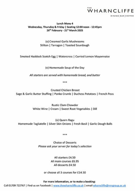 Lunch Menu 4 - Feb-March 2025