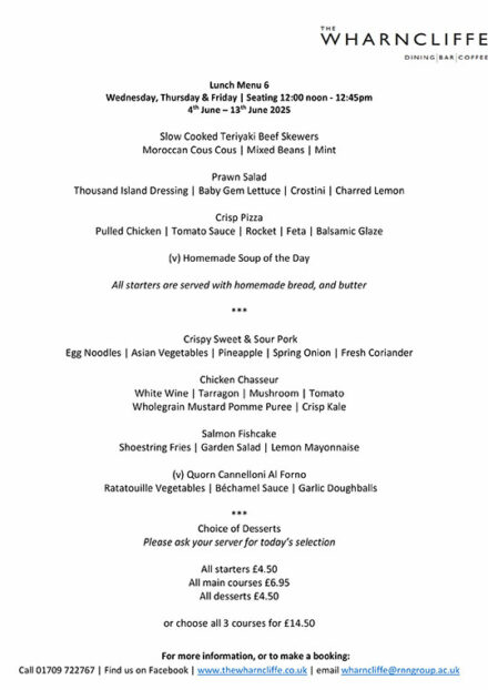 Lunch Menu 6 - June 2025